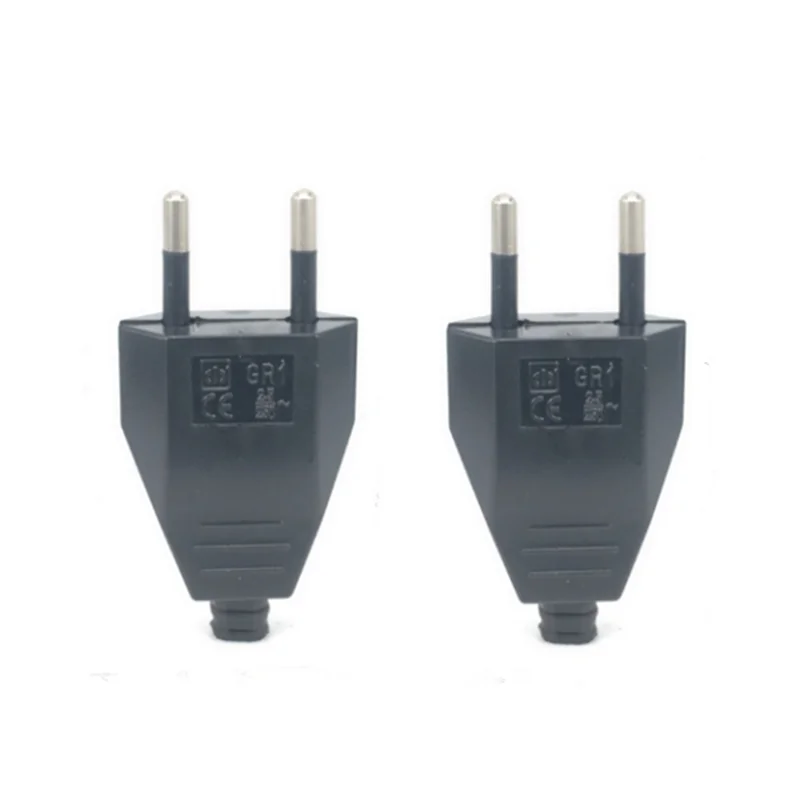 2 Pcs German Type European standard Power 2 Pin Plugs Network Cables 2.5A 220V Electric Contact plug adapter power plug adapter