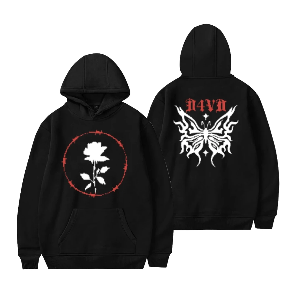 

d4vd Butterfly Glitch Hoodie Women Men Long Sleeve Sweatshirts Unisex Hooded Pullover Tracksuit