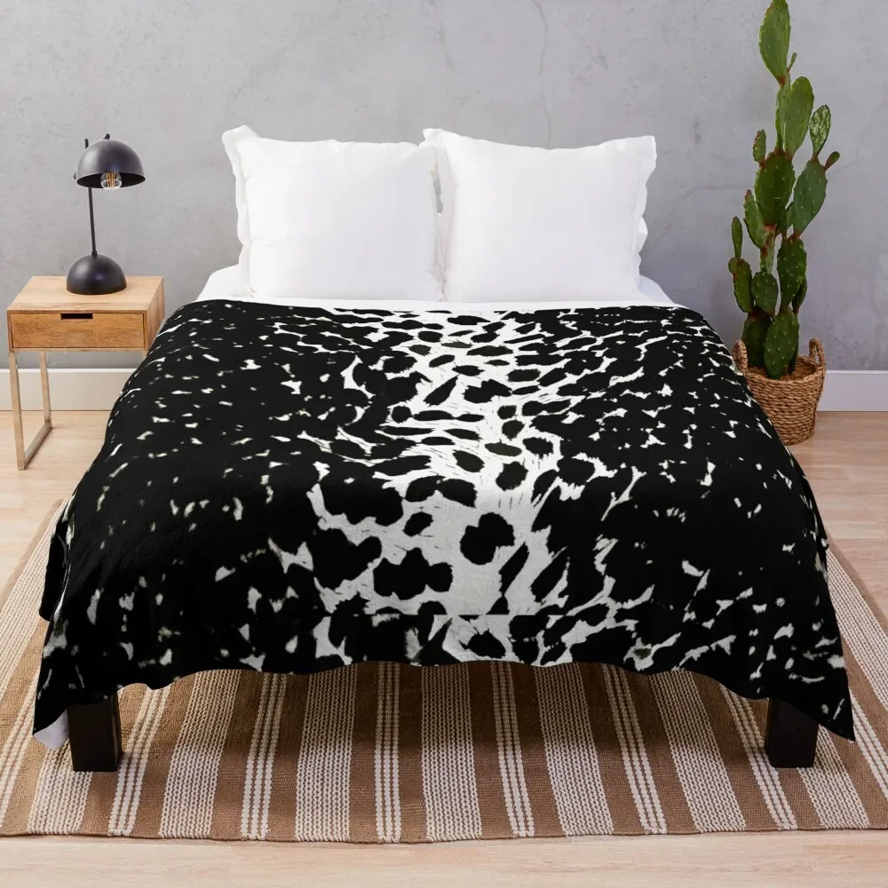 

Animal Print Cheetah Black and White Throw Blanket Hairys Soft Big Blankets