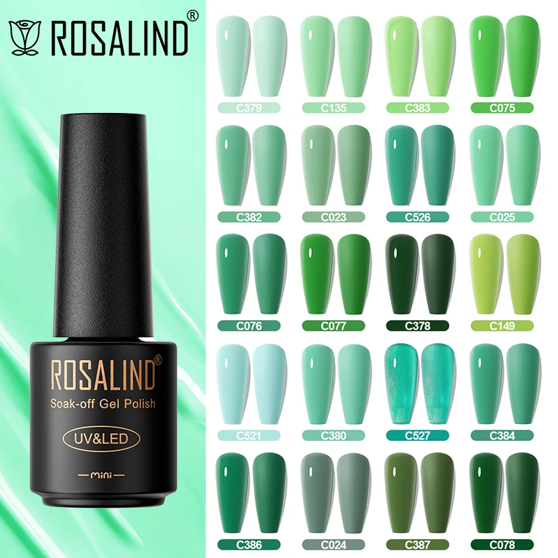 ROSALIND Nail Gel Crackle Gel Green Nail Polish Lacquer Gel UV Varnish Hybrid  For Nail Art Design Semi Permanent Base Top Coat