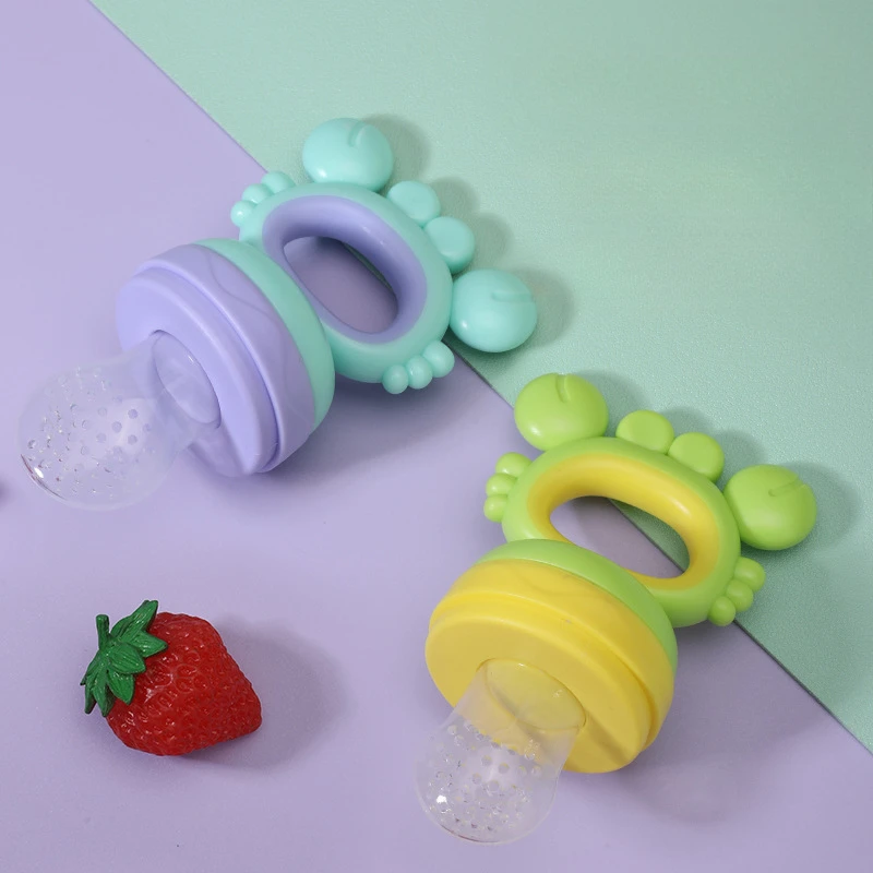 Baby Fresh Fruit Food Feeder with BPA-Free Silicone Pouches Infant Massaging Toy Newborn Infant Vegetable Fruit Food Mills