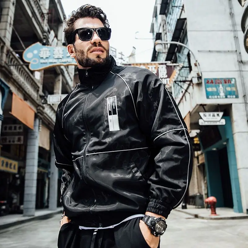 

Oversized Spring and Autumn Men's Jackets Bomber Jacket Luxury Coats Windbreaker Korean Fashion Tops Zips Men Clothing