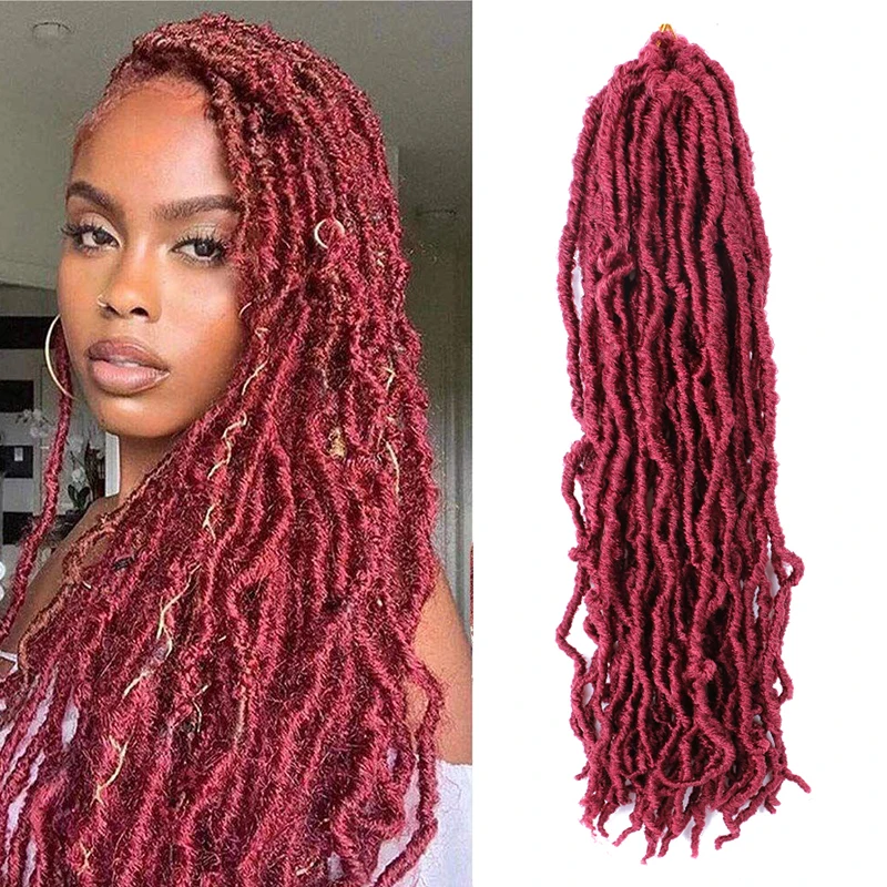 Belle Show Faux Locs Crochet Hair Long Curly Dreadlocks Braiding Hair Extensions Pre Looped Synthetic Soft Locs For Black Woman