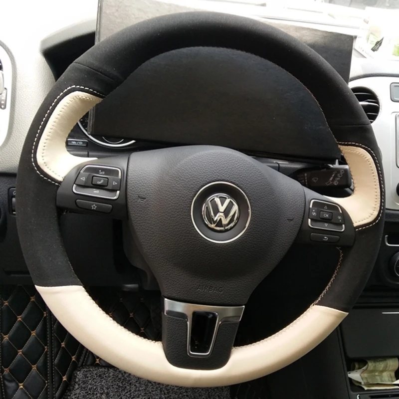 

Customized Hand-stitched Leather Car Steering Wheel Cover for Volkswagen Lavida Lamando Magotan Bora Tiguan L Sagitar Golf 7