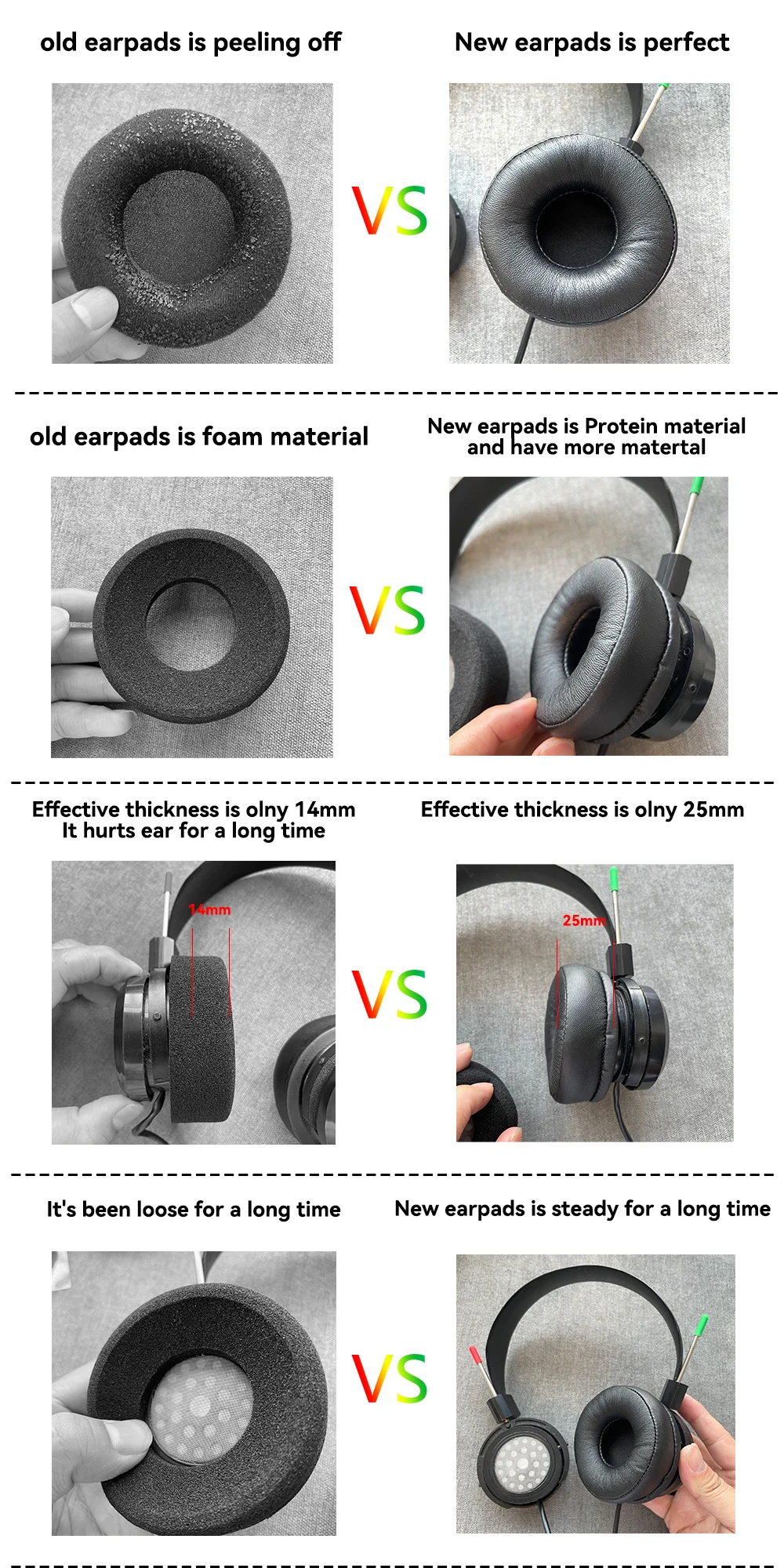 SR225x Foam Pad For Grado SR325e Earpads SR100 SR125x SR125i SR225 SR225e SR325x SR325I SR325is Headphone Replacement Earpads