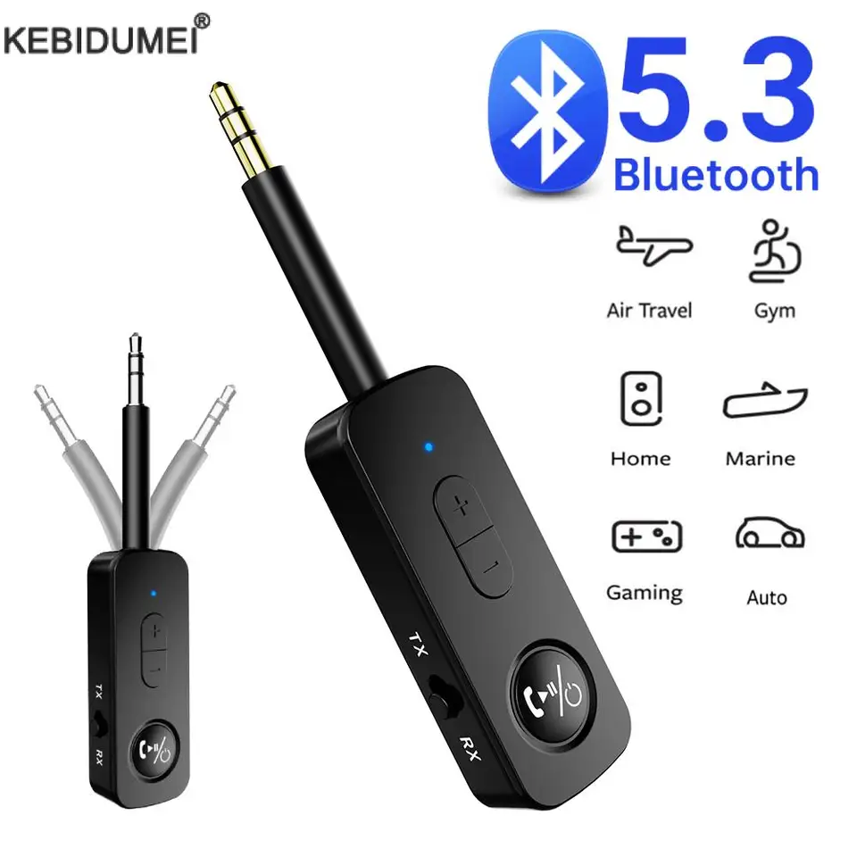 Adattatore USB Bluetooth 5.4 – Trasmettitore E Ricevitore 4 In 1 Con Microfono, Per TV, Auto E Stereo, Nero