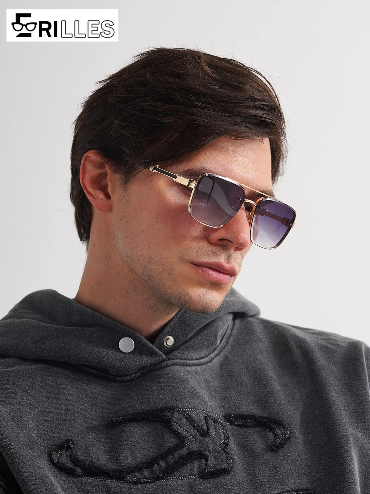 Vintage Men's Full Frame Polarized Sunglasses with UV400 Protection