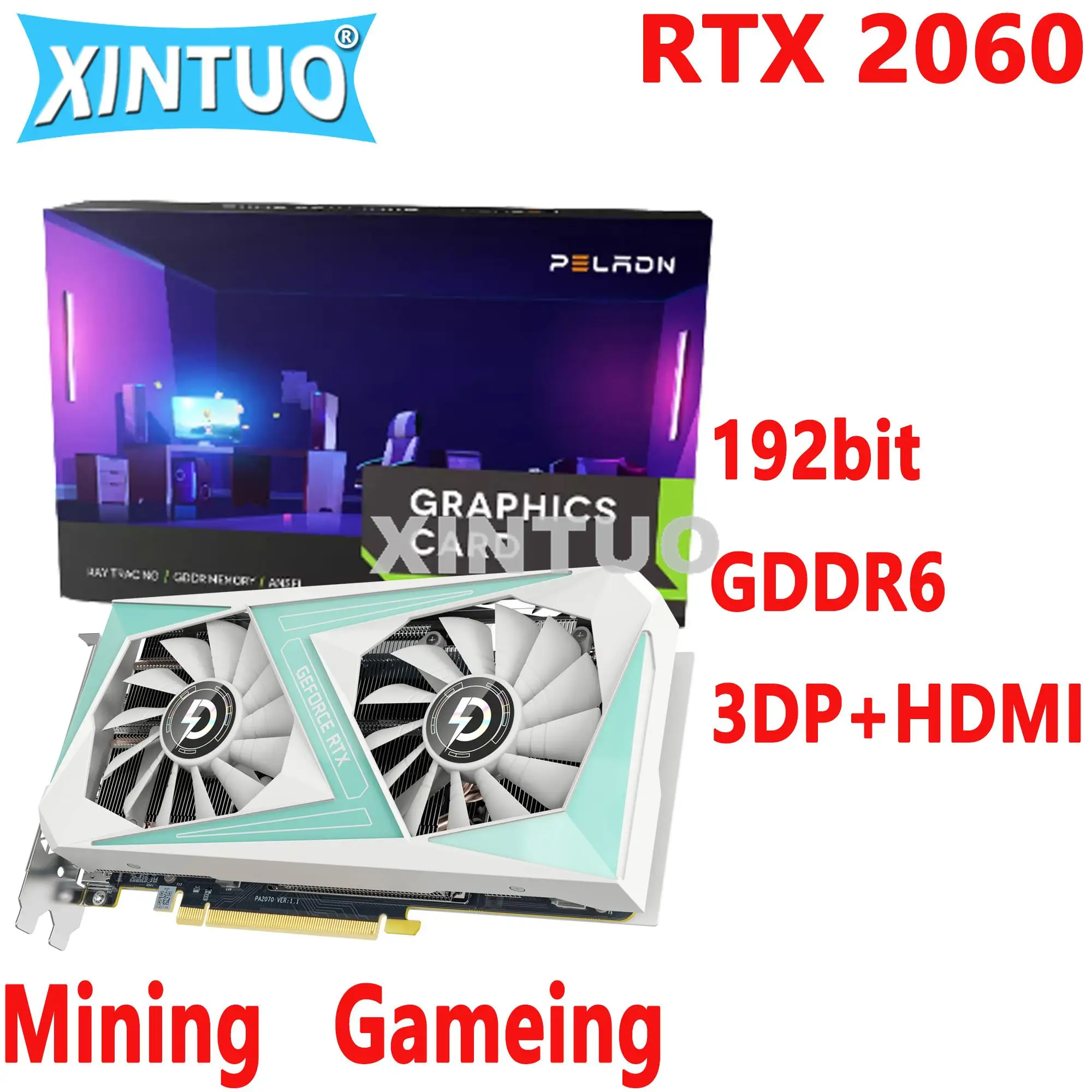 Scheda Grafica Rtx 2060 Per Scheda Grafica Nvidia Geforce Rtx2060 6G Gddr6 192Bit Pci-E3.0 X 16 Gpu Originale Desktop Game Mining