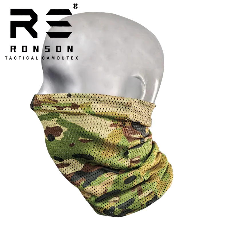 Ronson Camouflage Sun mask full face silk scarf desert windproof headgear bib men's thin face scarf summer riding