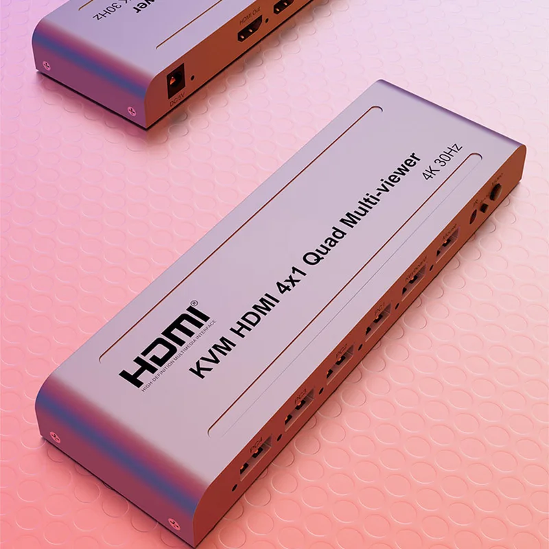 4K 4X1 KVM 쿼드 멀티뷰어 4포트 HDMI 멀티뷰어 원활한 전환 화면 멀티뷰어 USB 키보드 PC 마우스 통과 지원