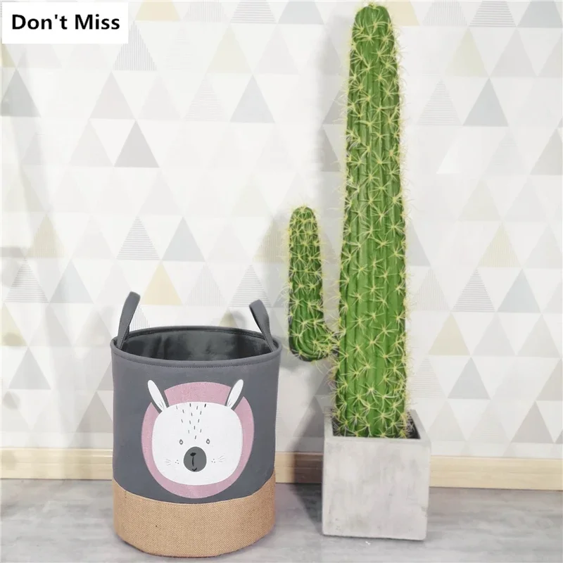 Collapsible Laundry Basket Cartoon Rabbit Storage Baskets Large Waterproof Linen Cloth Home Toy Clothes Storage Barrel Organizer