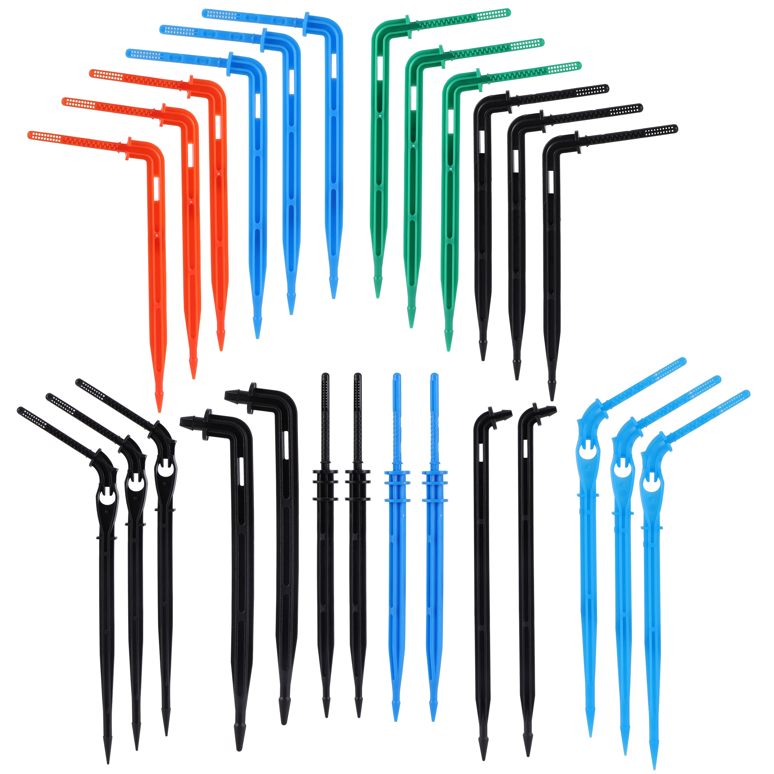 50pc Garden Irrigation Curved Arrow Dripper 3/5mm Hose Interface Micro Drip Irrigation Launcher Plant Potted Accessories