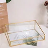 Glass and Brass Jewelry Box, Vintage, Copper-Edged, Transparent Organizer, Storage Case with Lock for Elegant Display 3