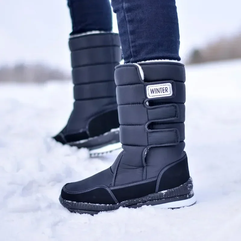 

Sepatu Salju Pria Sepatu Bot Salju Platform untuk Pria Sepatu Pria Musim Dingin Tahan Slip Tahan Air Tebal Mewah Ukuran Plus