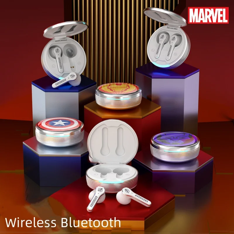

Anime Cartoon Marvel Iron Man Captain America 5.1TWS Wireless Headphones Stereo Headphones Touch Control Earbuds Noise Reduction
