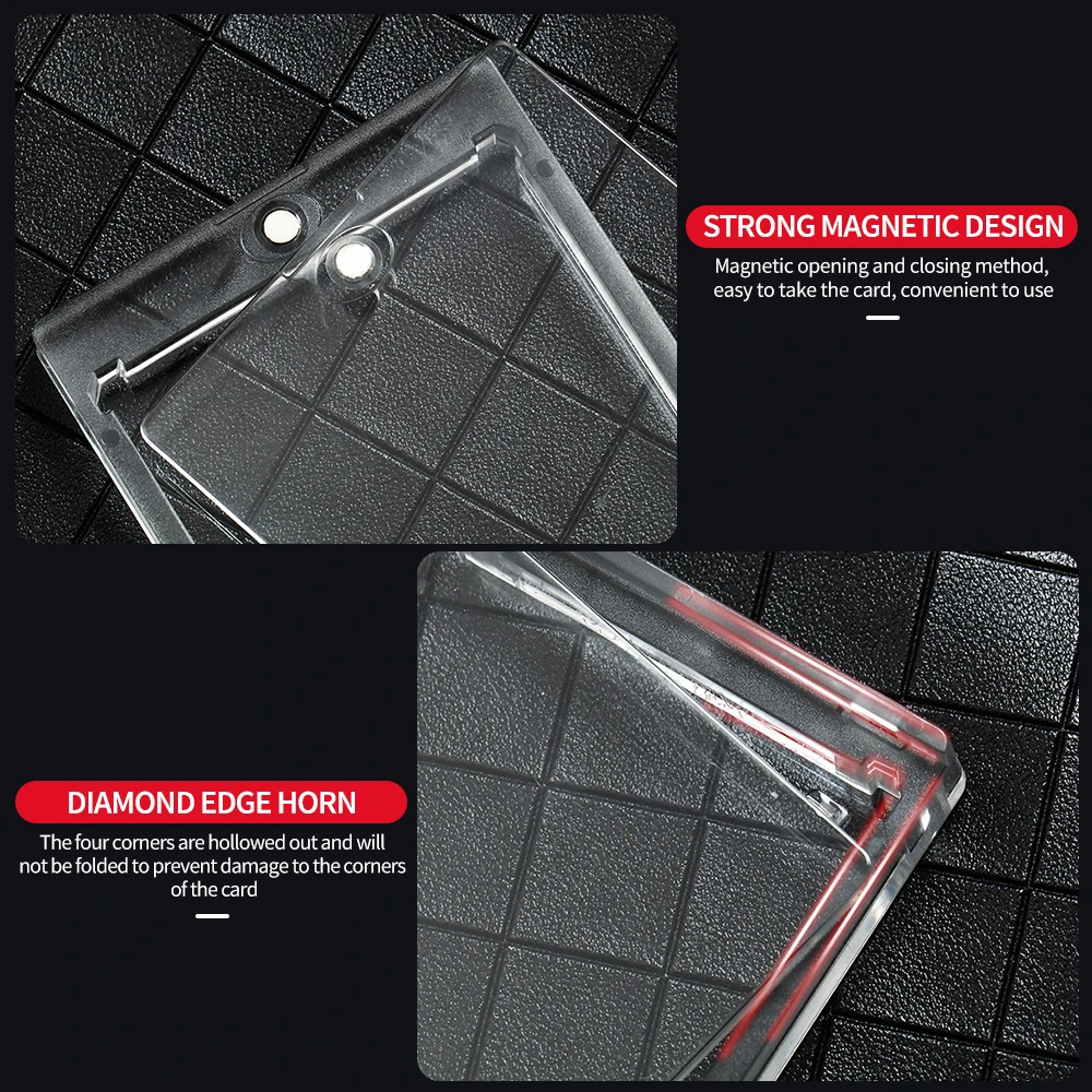 35PT-180PT Magnetic TCG Card Frames Display Holders Acrylic Clear Card Sleeves Frame Photo Display Stand Game Card Holder 4