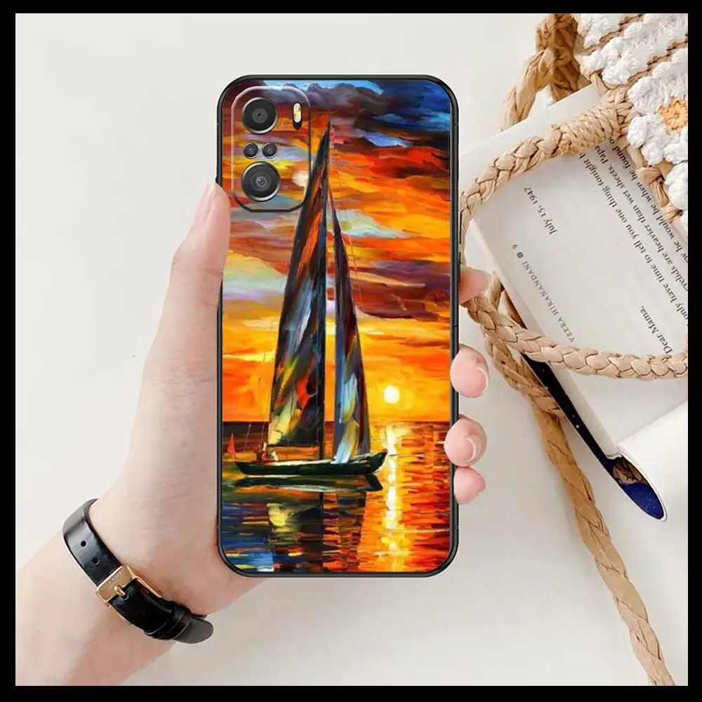 Фото Чехол для телефона с парусной лодкой для xiaomi redmi 11 Lite pro Ultra 10 9 8 MIX 4 FOLD 10T, Черный силиконовый чехол №4