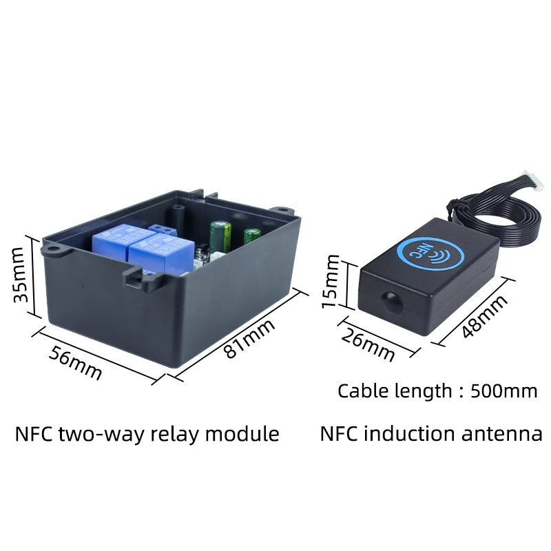듀얼 릴레이 모듈은 휴대폰 NFC/지문/스와이프 카드/검증 및 잠금 해제의 세 가지 방법을 지원합니다.
