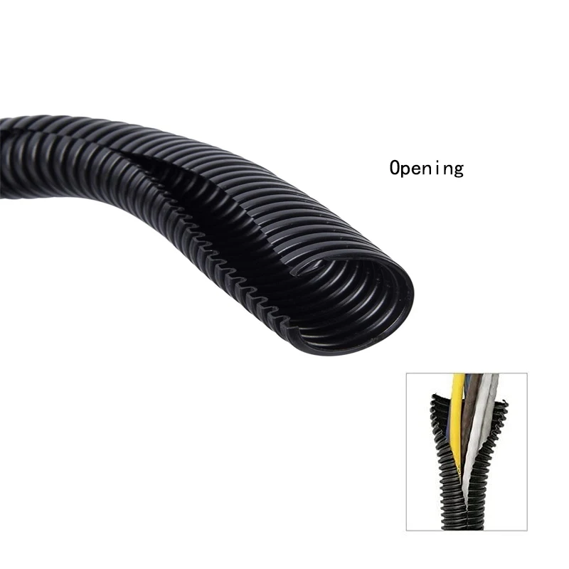 thumbnail image 1 of Tubo corrugado de 1/3/6 m, 7 mm a 28 mm, cable para automóvil, resistente al calor, arnés de tubo de aislamiento, accesorios de protección de cables eléctricos para motor, 1 of 5