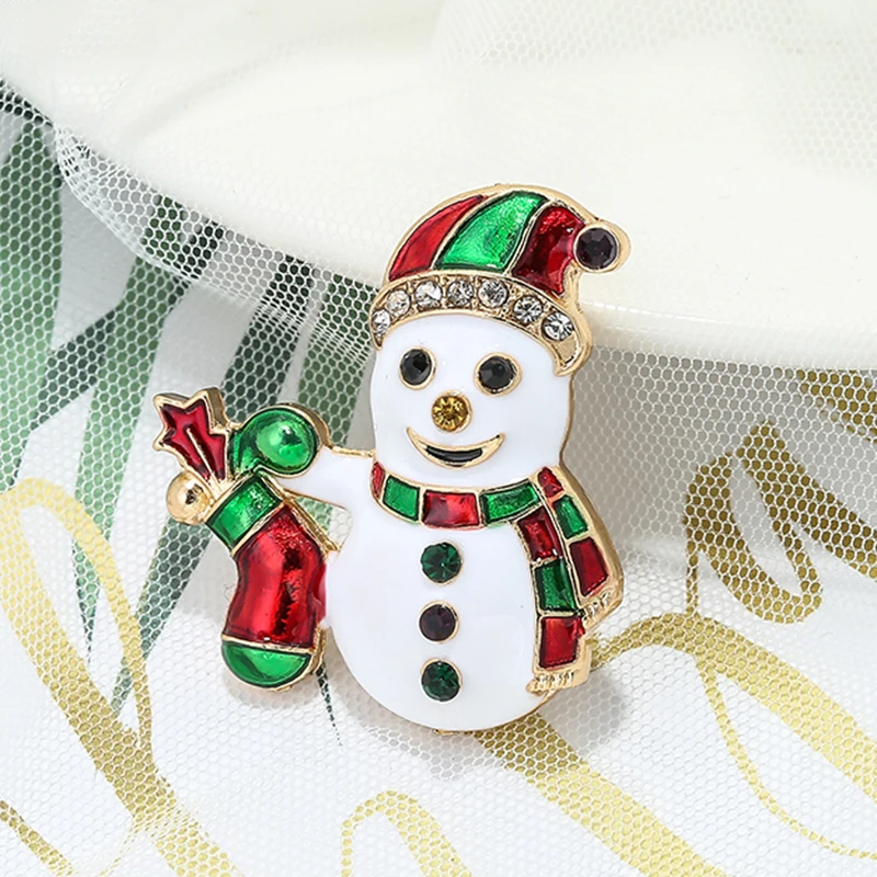 Femme 6 Pièces Broches Et Pins De Noël, Avec Strass Cristal Cadeau De Bijoux Pour Femme Fille Enfant, Fantaisie Broche Du Père Noël Sapin Décorations De Noël Pour Ornements De Vêtements Broche
