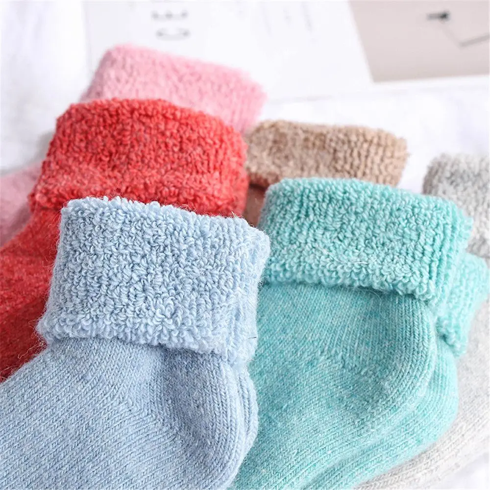 

0~8 Years Soft Candy Colors Childen Baby Stocking Thick Warm Kids Woolen Socks Snow Floor Socks