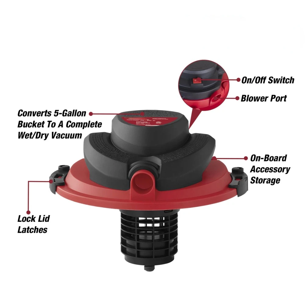 

5 Gallon Wet/Dry Vacuum Powerhead Bucket Head Converter