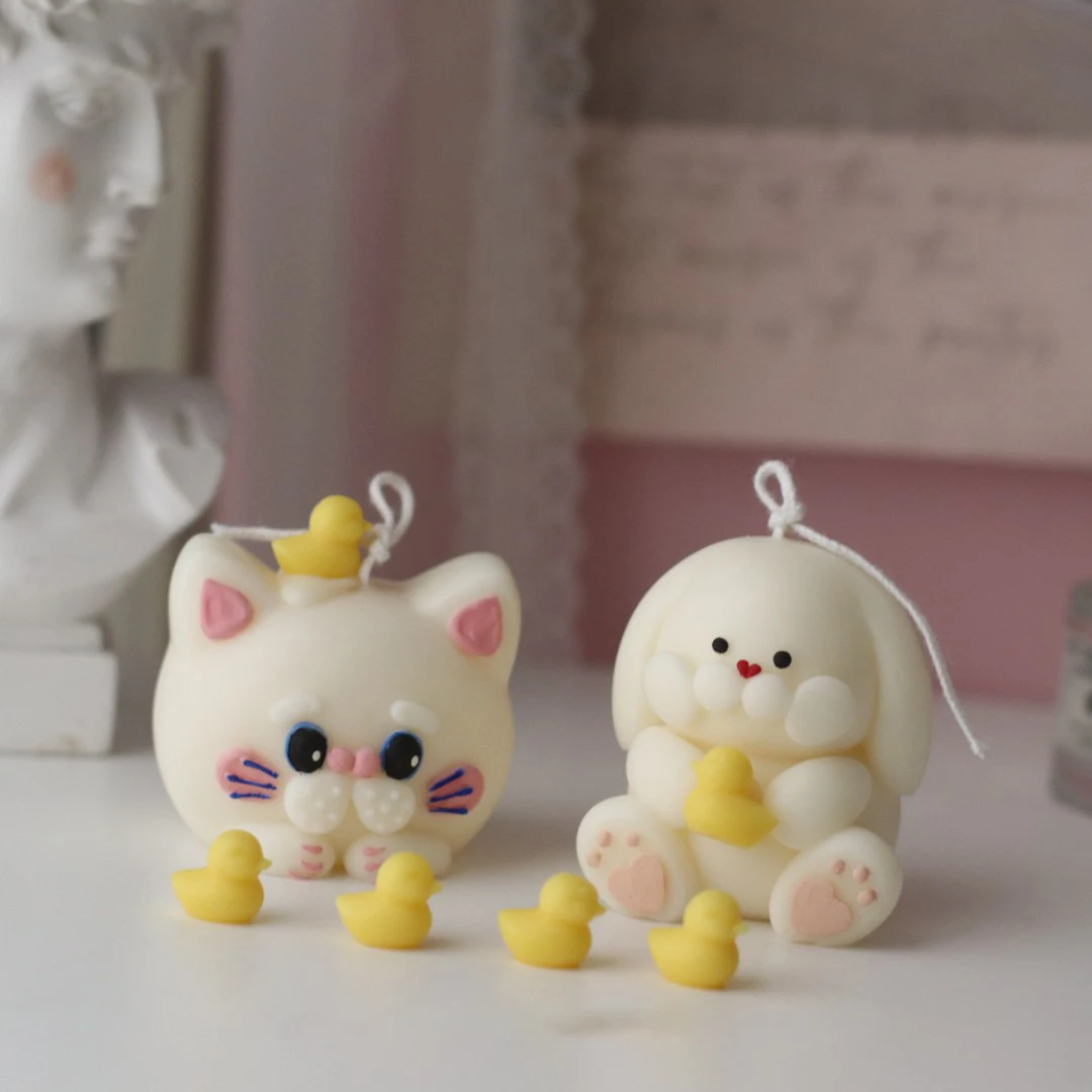 3D форма в виде кошки силиконовая для смолы глины мыла самостоятельного
