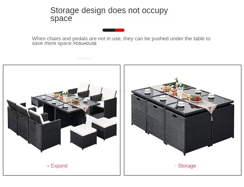 Modern Open-air Garden Furniture Sets Patio Rattan Furniture Set Waterproof and Sun-proof Armchair Leisure Outdoor Table Chairs