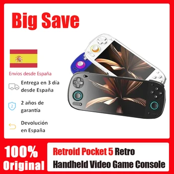 Retroid Pocket 5 Console di gioco portatile retrò SD865 Display OLED HD da 5,5 pollici Bluetooth 5.1 Android Batteria da 5000 mAh 1