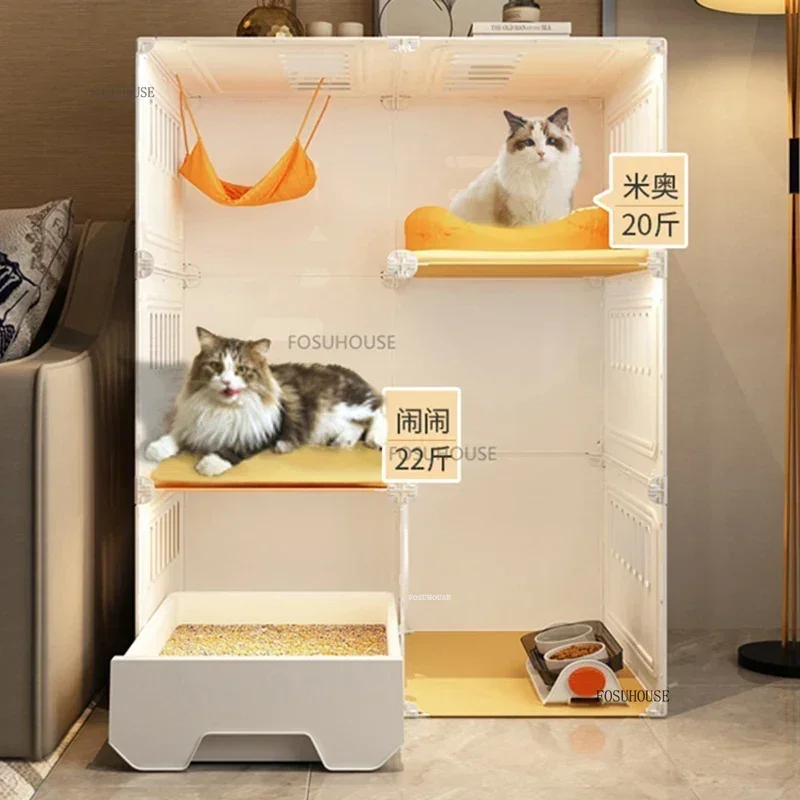 플라스틱 고양이 케이지 하우스 실내 화장실 빌라 대형 넓은 공간 밀폐형 고양이 빌라 프리미엄 애완용품 (밀폐형 디자인)