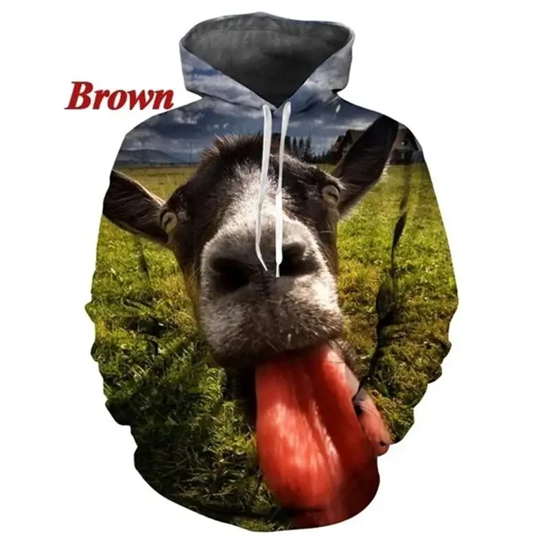 thumbnail image 1 of Sudadera con capucha con estampado de ovejas divertidas y personalidad para hombre, moda informal, unisex, estampado 3D de animales, sudaderas gráficas, tops, 1 of 5