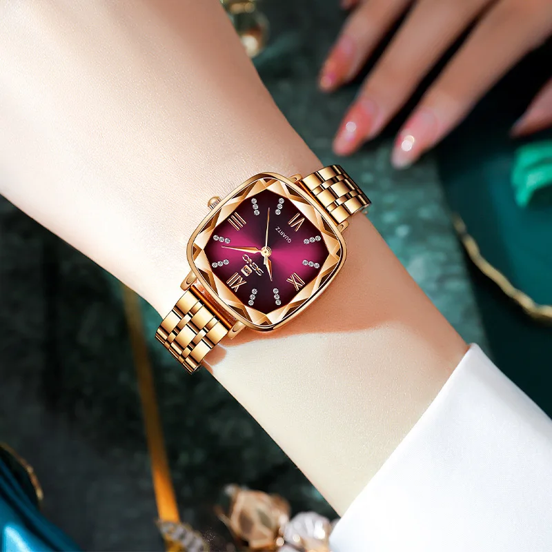 Rose Gold Women Watches 2023 Square Lady Wrist Watch For Female Clock Stainless Steel Women Watch Brand Luxury relogio feminino