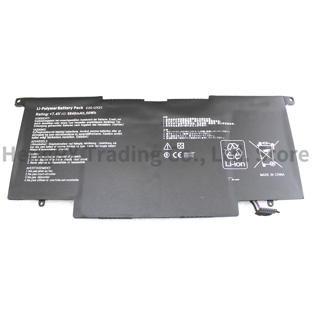 Bateria do Portátil para Asus Zenbook Ux31 Ux31a Ux31e Ux31e-dh72 C22-ux31 7.4v 50wh 6840mah C22 Ux31 Cpmanc-c22-ux31 - Imagem 6