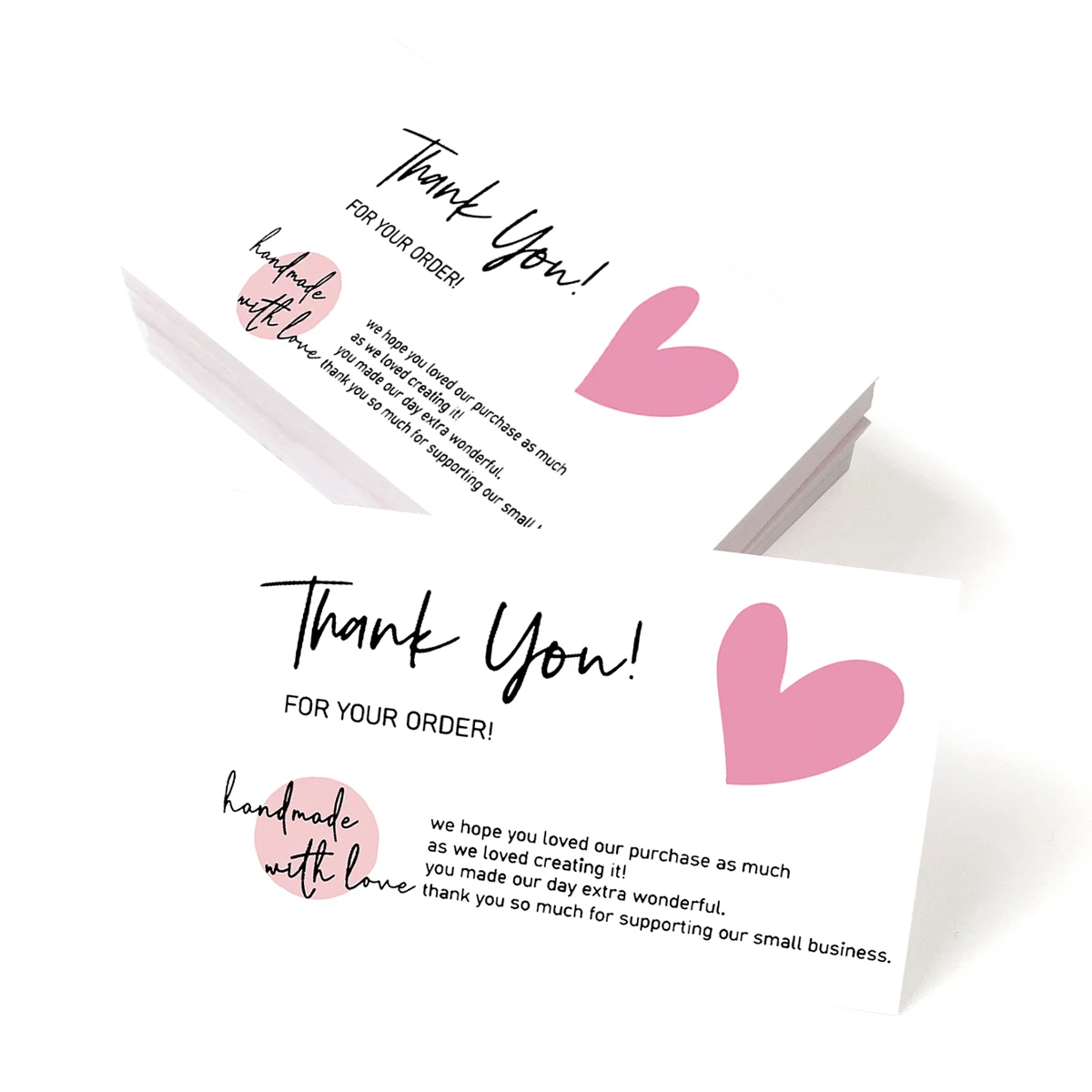 

50Pcs Paper Thank You Card,Business Bag Gift Decoration Business Card,Business Wedding Birthday Party Thank You Message Cards