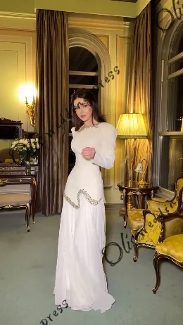 تخصيص فساتين حفلة موسيقية طويلة الأكمام س الرقبة ا...