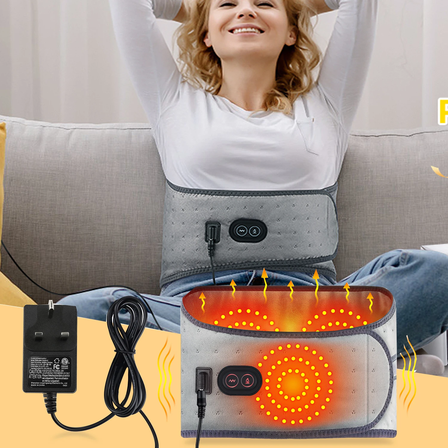 Electric Massage belt vibration with heating Red Light Hot Compress