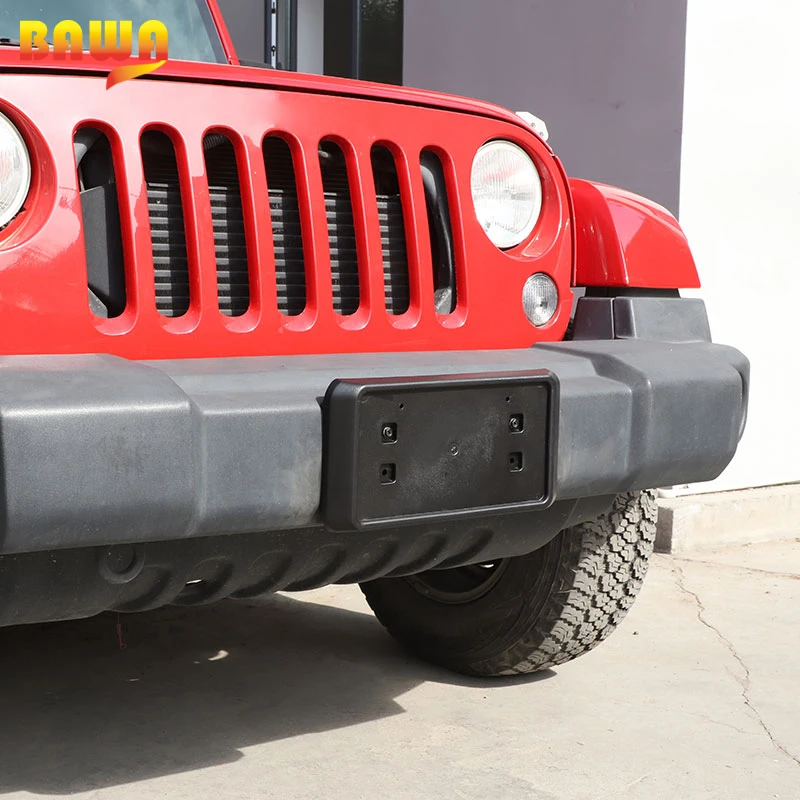 BAWA Car Exterior Accessories For Jeep Wrangler JK 2013-2017 Car Front  License Plate Base Holder For Wrangler JK - AliExpress