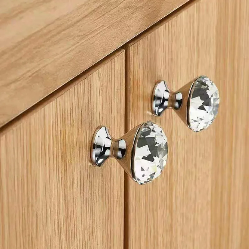 Clear Acrylic Diamond Shape Knob Cupboard Drawer Pull Handle knob Brand handles for furniture drawers door knobs and handle