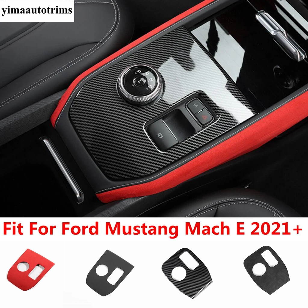 

Central Control Shift Gear Panel Frame Decoration Cover Trim For Ford Mustang Mach E 2021-2023 Carbon Fiber Interior Accessories