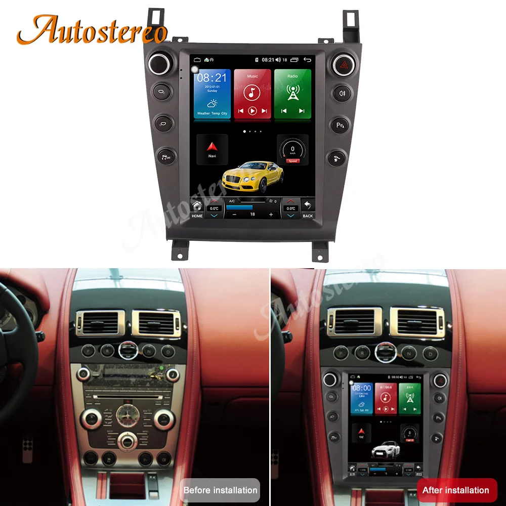 Carplay Android 14 Screen For Aston Martin 2005-2015 Car GPS Navigation Multimed