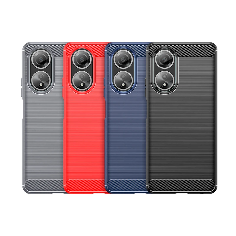 Enhanced Armor Shockproof Phone Case - Carbon Fiber Design, Soft TPU Bumper