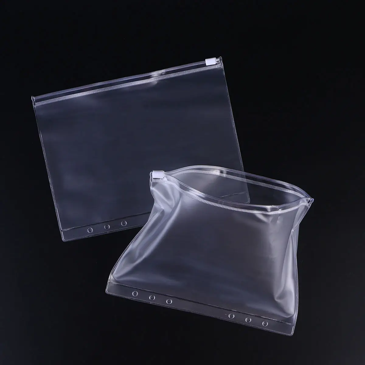 24Pcs A5 투명 플라스틱 문서 폴더 봉투 스타일 스냅 버튼 펜 루프 보관 주최자 사무실 학교 파일 물 보관 가능