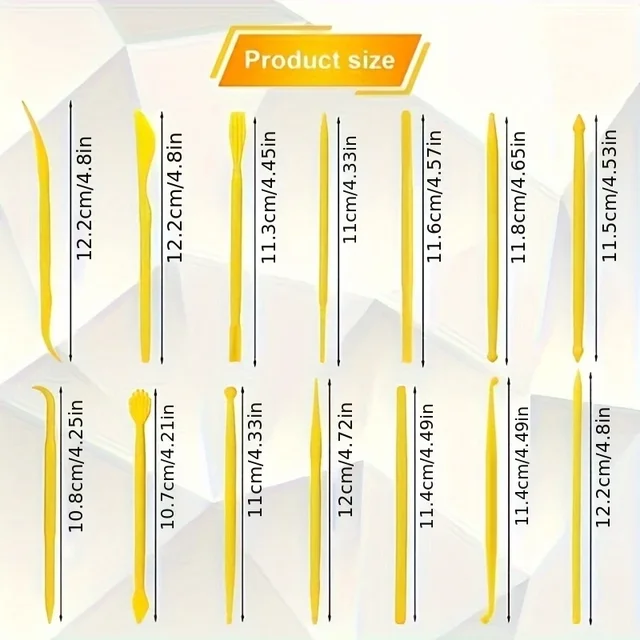 14 pièces outil de poterie en plastique argile outils de sculpture ensemble polymère couteau à découper Kit pour poterie modélisation gaufrage style bricolage Art 4