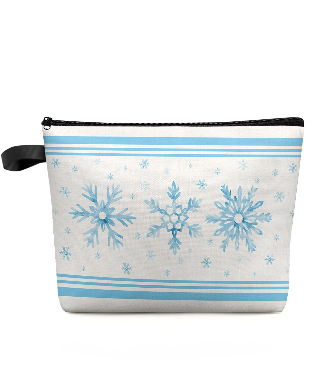 

Рождественская зимняя синяя Снежинка полосы уличная дорожная косметичка женский Органайзер водонепроницаемые женские чехлы для хранения косметики