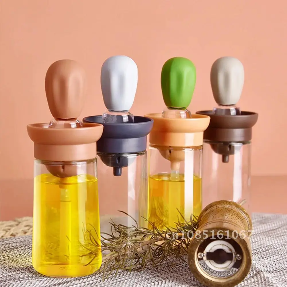 

Oil Dispenser Portable Spice Bottle With Silicone Brush For Cooking Baking BBQ Seasoning Kitchen Food Grade Oil Can