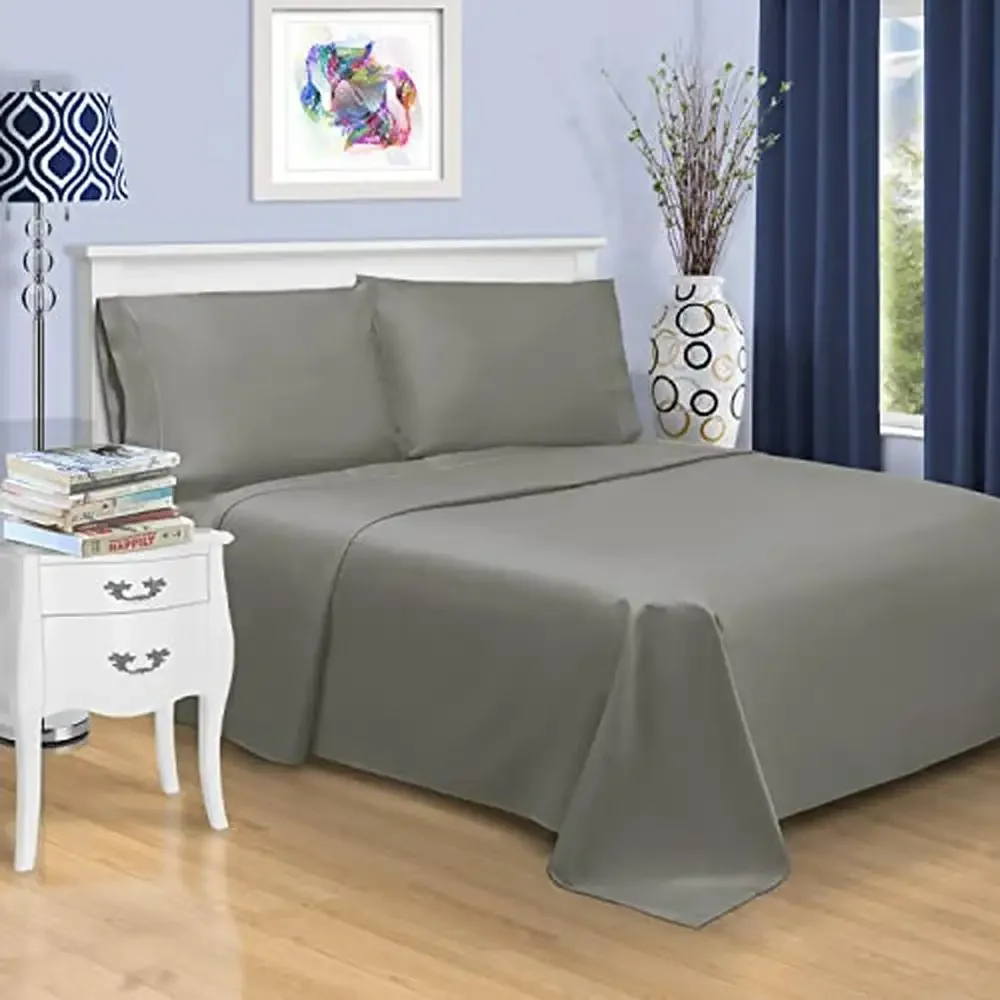 1500 Thread Count Cotton Sheet Set with Marrow Stitch Cozy Bedroom Decor Hotel Quality Bed Set Elastic Deep Pocket Breathable &