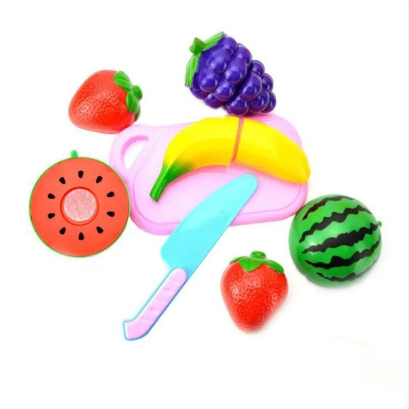 Kitchen Toys Children's Play House Toy Cut Fruit Plastic Vegetables Kitchen Baby Game Kids Toys Pretend Playset Educational Infant Toys