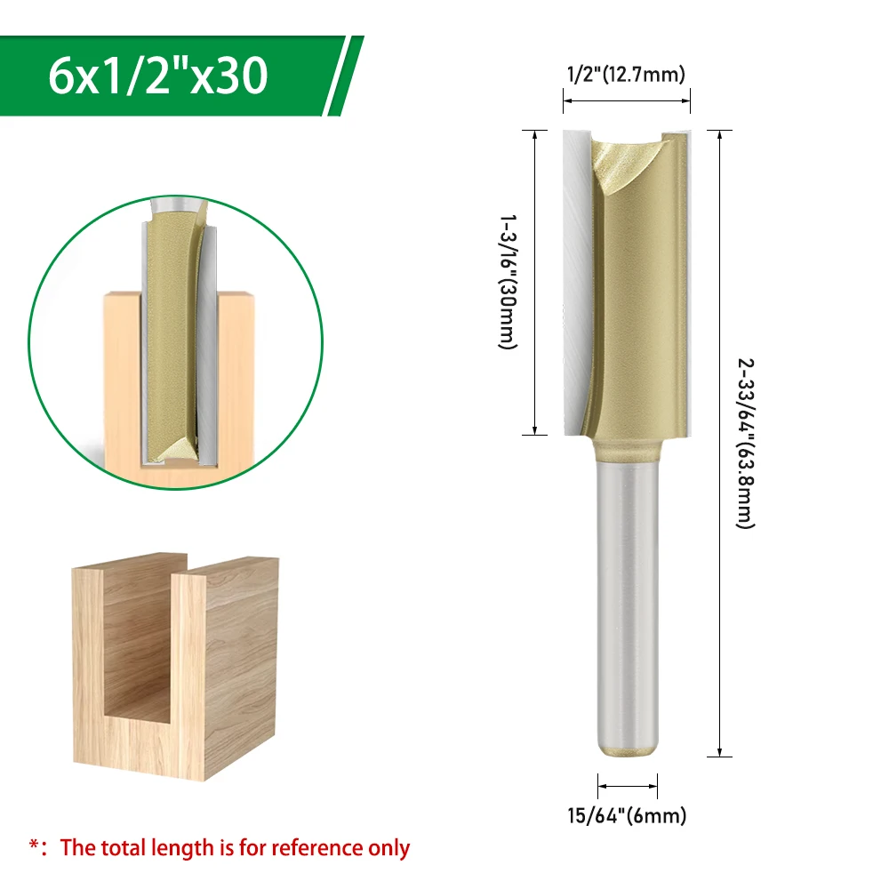 LAVIE 1 Stück 6mm 6,35mm 12,7mm Schaftfräser für Holz, gerader Fräser für Holzbearbeitung, Nutfräser, Fräswerkzeug H060020 – Detail 12