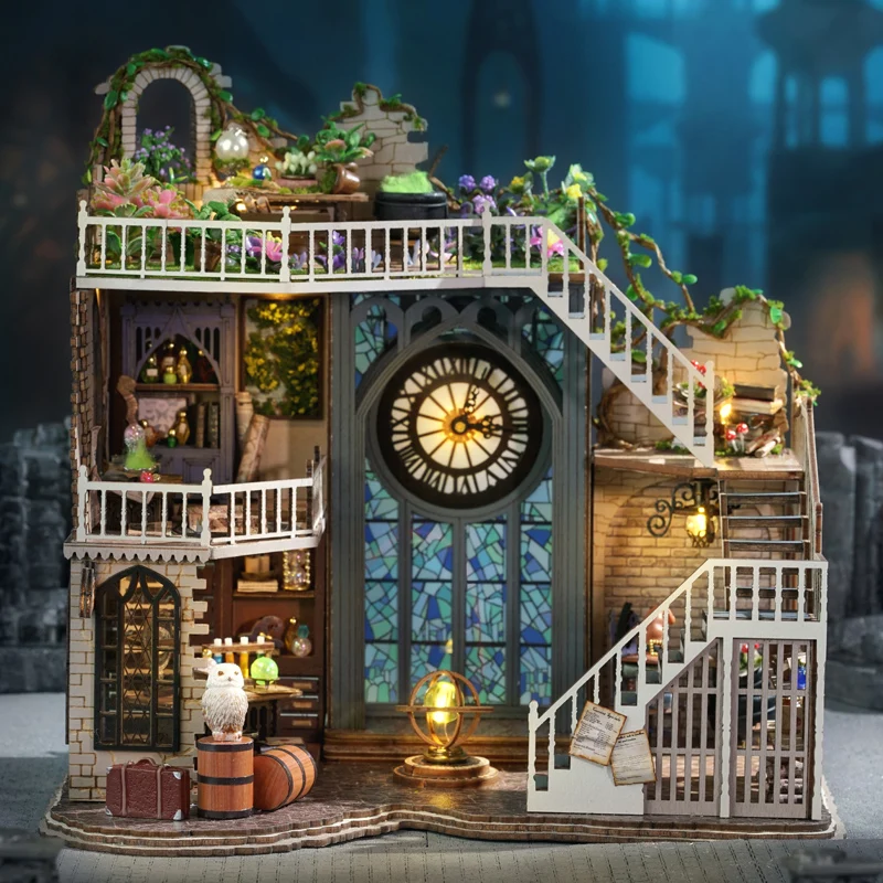 NEW DIY Wooden Doll Houses Magic House Casa Miniature Building Kits with Furniture Led Light Dollhouse for Adults Birthday Gifts 5
