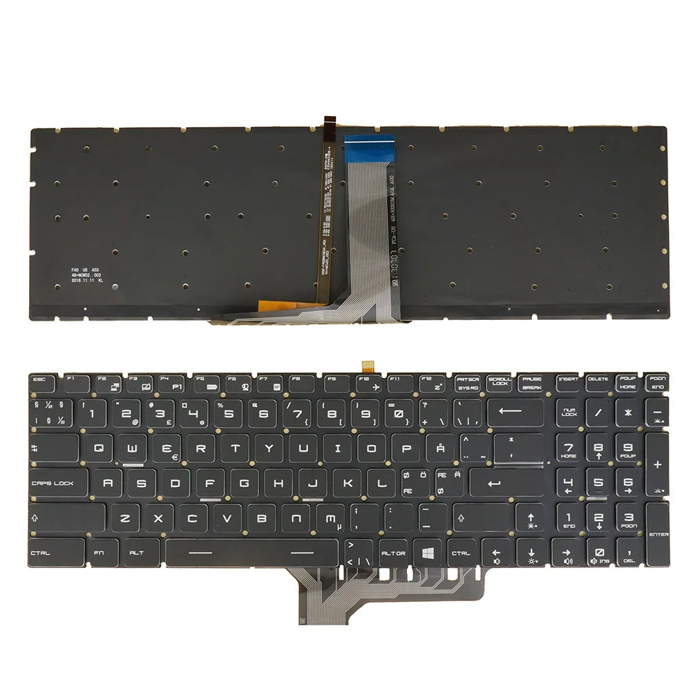 Teclado Retroiluminado Suíço-alemão Holandês e Nórdico Rgb sd fi nw dn Msi Ms16j2 Ms-16j4 Ms-16j5 Ms-16j9 Ms-16jb Ms-16jc Ms-16jd - Imagem 5